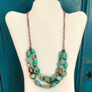 Erica Lyons 3 tier beaded necklace NWT